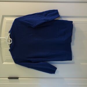 Talbot's pure cashmere, royal blue sweater 3/4 sleeve